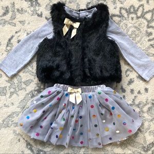Tahari 18-24 month girls skirt/ shirt/ vest outfit